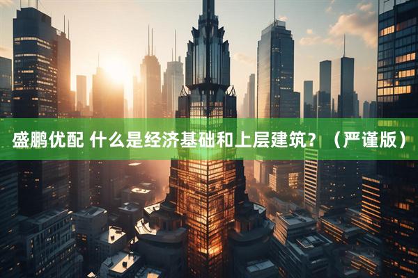 盛鹏优配 什么是经济基础和上层建筑？（严谨版）