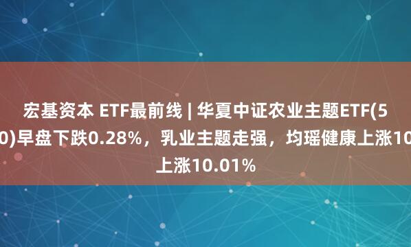 宏基资本 ETF最前线 | 华夏中证农业主题ETF(516810)早盘下跌0.28%，乳业主题走强，均瑶健康上涨10.01%